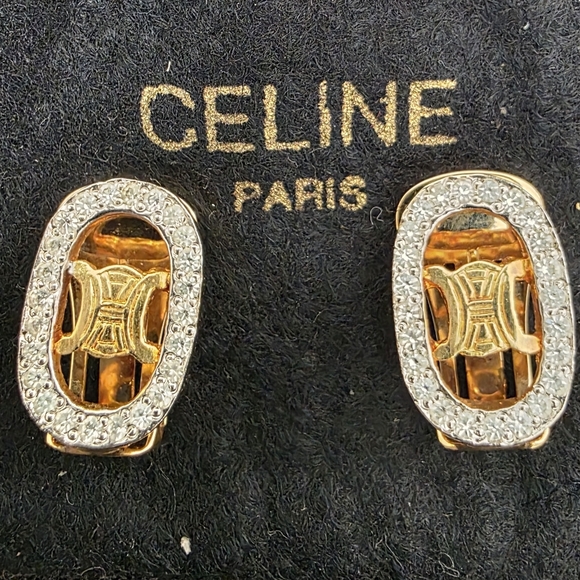 Celine Jewelry - Auth Celine Macadam Triomphe Clip-on Earrings